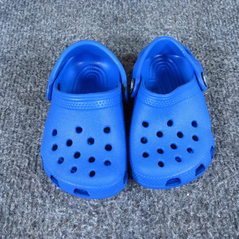 Crocs Classic Clog Baby Shoes Size 2/3 Infant Water Play Outdoor Blue Synthetic